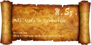 Mátyás Szabolcs névjegykártya