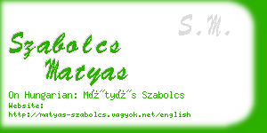 szabolcs matyas business card